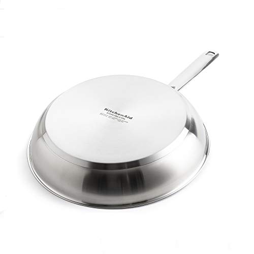 KitchenAid Stainless Steel 3-Layer Non-Stick 20 cm and 28 cm Frying Pan Set, Clad, Induction, Oven Safe, Silver