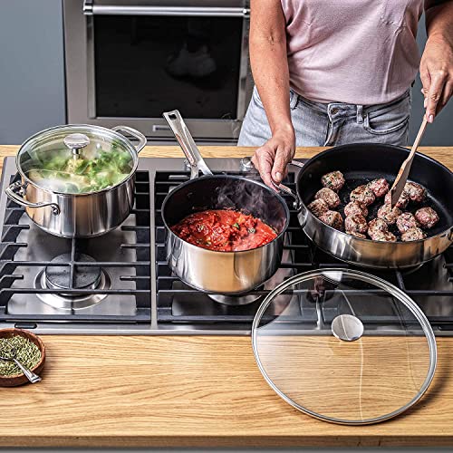 KitchenAid Stainless Steel 3-Layer Non-Stick 20 cm and 28 cm Frying Pan Set, Clad, Induction, Oven Safe, Silver