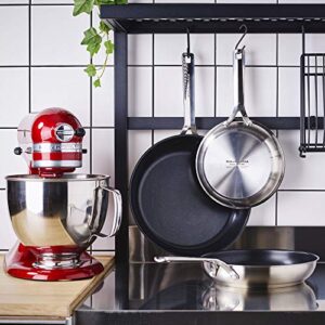 KitchenAid Stainless Steel 3-Layer Non-Stick 20 cm and 28 cm Frying Pan Set, Clad, Induction, Oven Safe, Silver