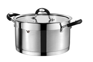 mirror polished stainless steel stock pot with lid,healthy cookware stockpots stew pot，casserole soup pot compatible with all heat sources,dishwasher safe (8.4qt)