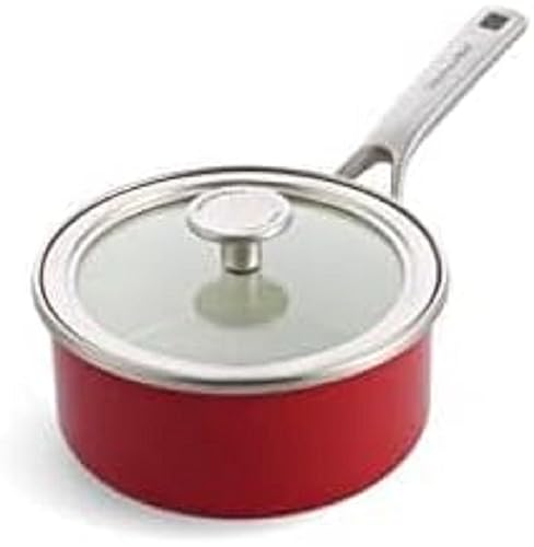 KitchenAid Steel Core Enamel 16cm/1.3 Litre Saucepan, Empire Red