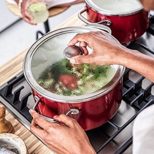 KitchenAid Steel Core Enamel 16cm/1.3 Litre Saucepan, Empire Red