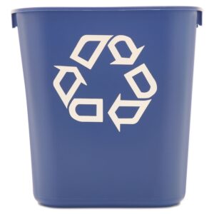 rubbermaid commercial products deskside wastebasket recycling bin small 13qt/3.25 gal, for home/office/under desk, blue (fg295573blue)