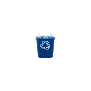 Rubbermaid Commercial Products Deskside Wastebasket Recycling Bin Small 13QT/3.25 GAL, for Home/Office/Under Desk, Blue (FG295573BLUE)