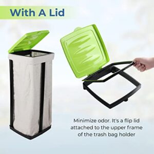 TonGass (Green & Blue Collapsible Trash Bag Holder Portable Indoor Outdoor Trashcan Suitable for 13-Gallon Trash Bags Perfect for Camping Waste Management Solution On The Go