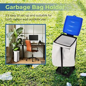 TonGass (Green & Blue Collapsible Trash Bag Holder Portable Indoor Outdoor Trashcan Suitable for 13-Gallon Trash Bags Perfect for Camping Waste Management Solution On The Go