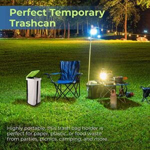 TonGass (Green & Blue Collapsible Trash Bag Holder Portable Indoor Outdoor Trashcan Suitable for 13-Gallon Trash Bags Perfect for Camping Waste Management Solution On The Go