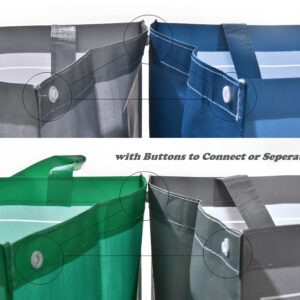 NYS CLOUD Reusable Recycling Bin Bags, 3-Pack Indoor and Outdoor Separate Waste Sorting Organizer Compartment Container, Waterproof Recycle Bins for Kitchen Home Office