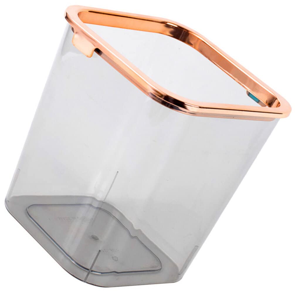 HOMSFOU Transparent Trash Can Plastic Trash Can Tabletop Trash Can Clear Trash Can Bathroom Adorable Waste Bin Trash Bin Retro Trash Can Belt Pressure Ring Accessories Office The Pet