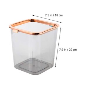 HOMSFOU Transparent Trash Can Plastic Trash Can Tabletop Trash Can Clear Trash Can Bathroom Adorable Waste Bin Trash Bin Retro Trash Can Belt Pressure Ring Accessories Office The Pet