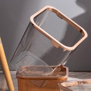 HOMSFOU Transparent Trash Can Plastic Trash Can Tabletop Trash Can Clear Trash Can Bathroom Adorable Waste Bin Trash Bin Retro Trash Can Belt Pressure Ring Accessories Office The Pet