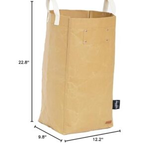 Deeablo New York Sustainable Reusable, Highly Versatile, Washable Paper Bag for Recycling, Multipurpose Recycling Basket, Recycling Bag, Laundry Basket (Brown)