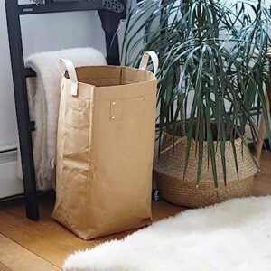 Deeablo New York Sustainable Reusable, Highly Versatile, Washable Paper Bag for Recycling, Multipurpose Recycling Basket, Recycling Bag, Laundry Basket (Brown)