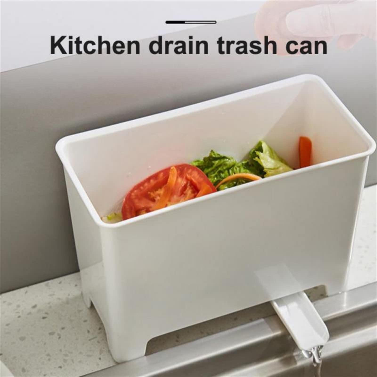 HASMI Garbage bin Kitchen Drain Trash Can Kitchen Waste Bin Countertop Garbage Cans Recycle Rubbish Bin Dry Wet Separation Storage Bucket Trash Can