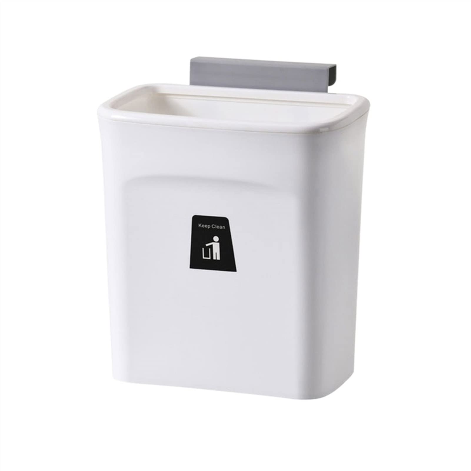 MaGiLL Trash Can Waste Bin Wall Mounted Trash Can Recycle Rubbish Bin Dustbin Door Hanging Trash Bin Garbage Can (Color : Blanc) (Blanc)