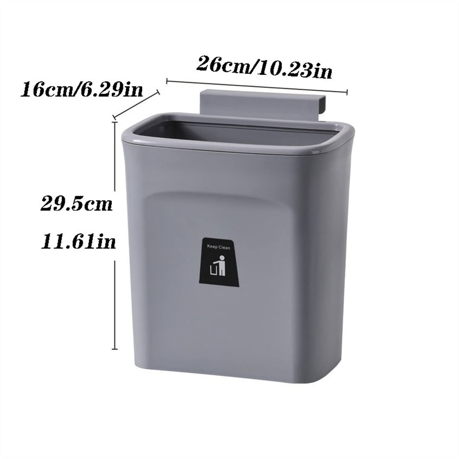 MaGiLL Trash Can Waste Bin Wall Mounted Trash Can Recycle Rubbish Bin Dustbin Door Hanging Trash Bin Garbage Can (Color : Blanc) (Blanc)