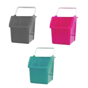 good natured stackable recycle bin with handle - 6 gallon / 25 liter - kitchen, home & indoor use - compact & small recycling bins 3 pack