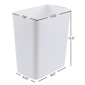 Xyskin 3 Pack Plastic Trash Wastebasket, Garbage Cans, Deskside Garbage Bin, White, 4.5 Gallon