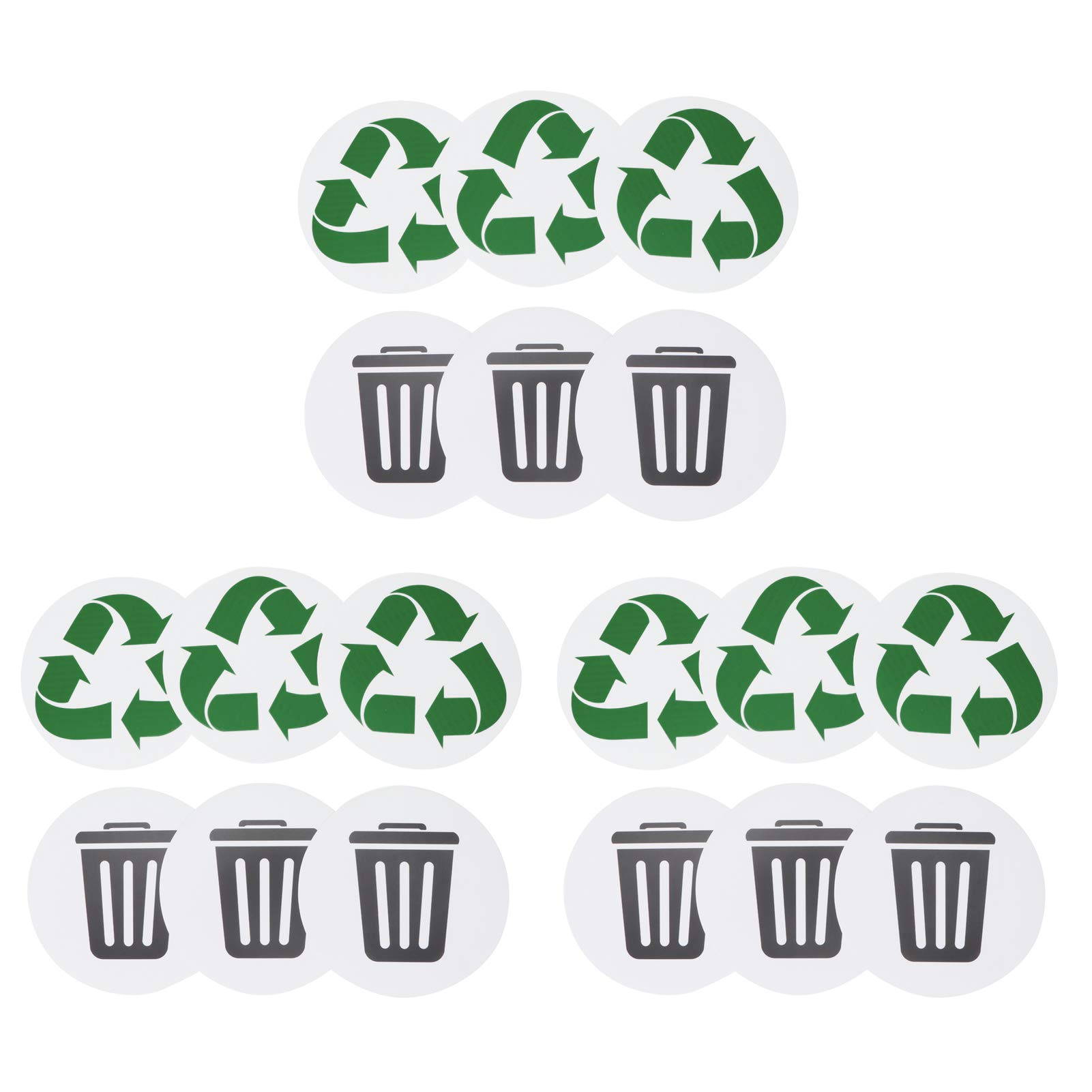 18Pcs Trash and Recycle Stickers, Self‑Adhesive Round Trash Recycle Stickers Labels for Indoor and Outdoor Trash Can