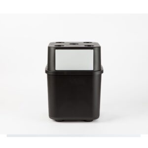 [PlaFarm] 12 Gallon Recycle Bin with Block Stacking System | Space Saving Bin | Made in Korea (Gray)