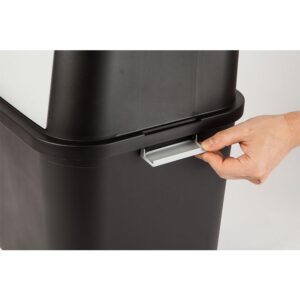 [PlaFarm] 12 Gallon Recycle Bin with Block Stacking System | Space Saving Bin | Made in Korea (Gray)