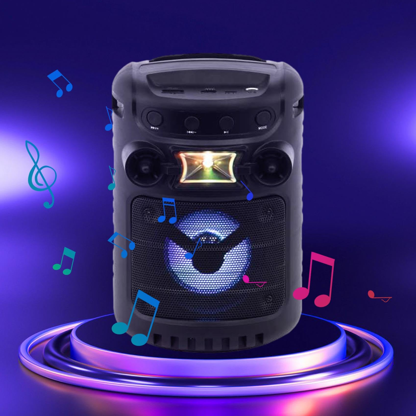 Portable Bluetooth Speaker Stereo Sound Extra Base Speakers Bluetooth Wireless Loud for Party,TV,Gaming,Theater,Karaoke,Outdoor Activity Black