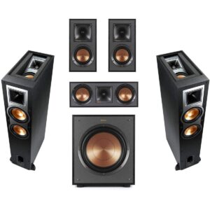 klipsch reference r-26fa 5.1 home theater pack, brushed black polymer veneer