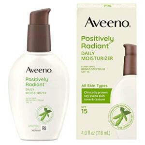 Aveeno Positively Radiant Daily Moisturizer with SPF 15, 2 x 120 ml (2 x 4 oz)