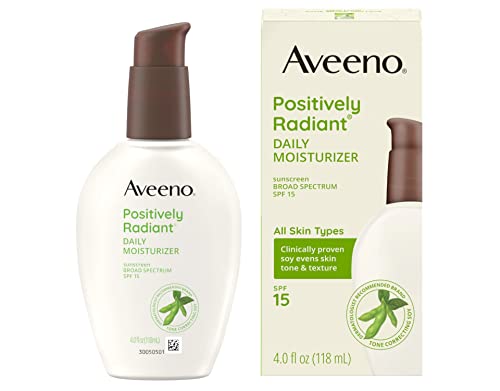 Aveeno Positively Radiant Daily Moisturizer with SPF 15, 2 x 120 ml (2 x 4 oz)