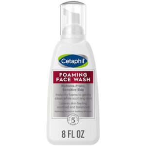 cetaphil redness relieving foaming face wash for sensitive skin , 8 fl oz , gently cleanses & calms sensitive skin without over drying, (packaging may vary)