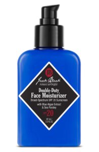 jack black double-duty face moisturizer, 3.3 fl. oz – spf 20 sun protection, long lasting hydrating skincare, lightweight moisturizer, men’s facial moisturizer