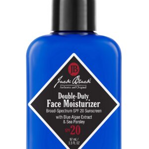 Jack Black Double-Duty Face Moisturizer, 3.3 Fl. Oz – SPF 20 Sun Protection, Long Lasting Hydrating Skincare, Lightweight Moisturizer, Men’s Facial Moisturizer