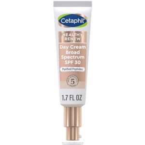 cetaphil healthy renew moisturizing day cream 1.7 oz, daily moisturizer with spf 30, skin tightening anti wrinkle cream for face with peptides, fragrance free, retinol alternative for sensitive skin