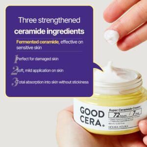 HOLIKA HOLIKA Good Cera Super Ceramide Cream | Soothing Facial Cream & Skin Moisturizer | Ceramide Cream Korean Moisturizer for Face | Deeply Nourishing Face Cream for Dry Skin 2.02 fl oz