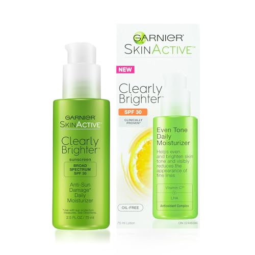 Garnier SkinActive Clearly Brighter SPF 30 Face Moisturizer with Vitamin C, 2.5 Fl Oz (75mL), 1 Count (Packaging May Vary)