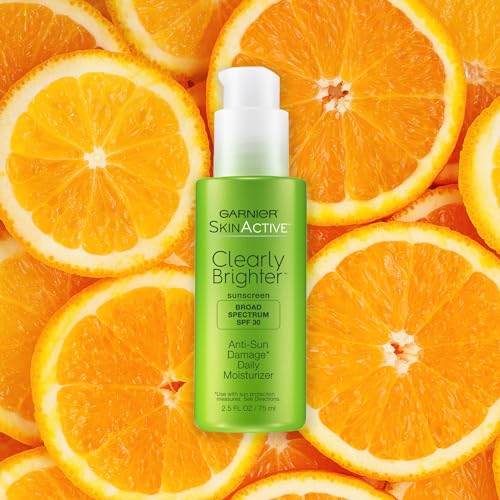 Garnier SkinActive Clearly Brighter SPF 30 Face Moisturizer with Vitamin C, 2.5 Fl Oz (75mL), 1 Count (Packaging May Vary)