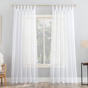 no. 918 emily sheer voile tab top curtain panel, 59" x 84", white