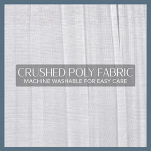 Elrene Home Fashions Jolie Crushed Semi-Sheer Window Curtain, Adjustable Tie-Top Single Panel, 52" x 108" (1 Panel), White