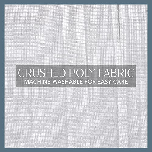 Elrene Home Fashions Jolie Crushed Semi-Sheer Window Curtain, Adjustable Tie-Top Single Panel, 52" x 108" (1 Panel), White