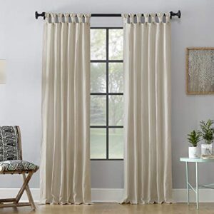archaeo washed cotton twist tab curtain, 52" x 95", oatmeal