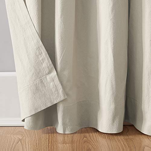 Archaeo Washed Cotton Twist Tab Curtain, 52" x 95", Oatmeal