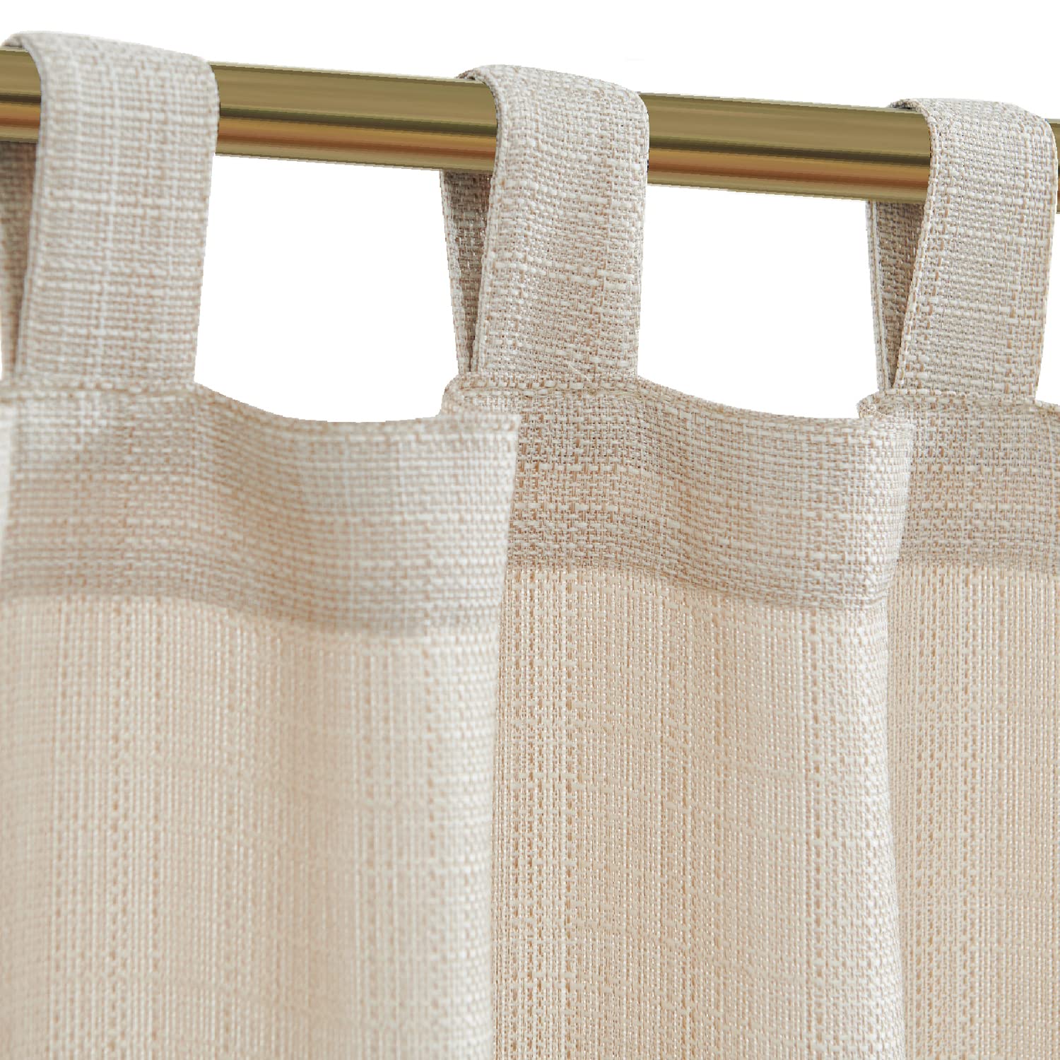 jinchan Beige Kitchen Curtains 36 Inch Linen Textured Tier Curtains Tab Top Cafe Curtains Farmhouse Short Small Window Curtains Light Filtering for Country Rustic Bathroom Laundry Room RV 2 Panels