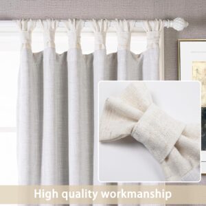 DriftAway Twist Tab Linen Textured Lined Thermal Insulated Blackout Linen Curtains Solid Farmhouse and Modern Rustic Curtains for Living Room Bedroom 2 Panels 52 Inch by 84 Inch Ivory