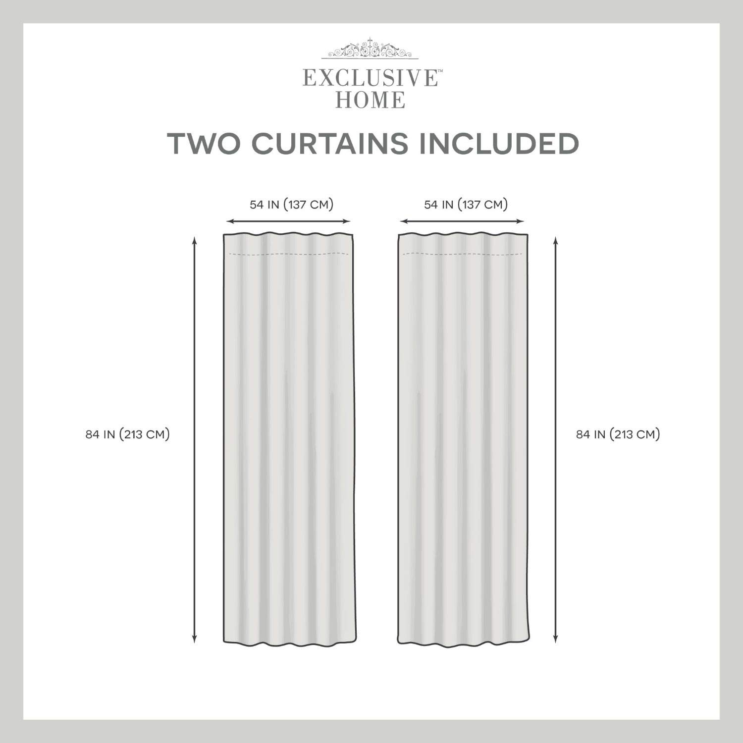 Exclusive Home Curtains EH8462-02-2-84H Crescendo Lined Blackout Hidden Tab Top Curtain Panel Pair, 52x84, Champagne