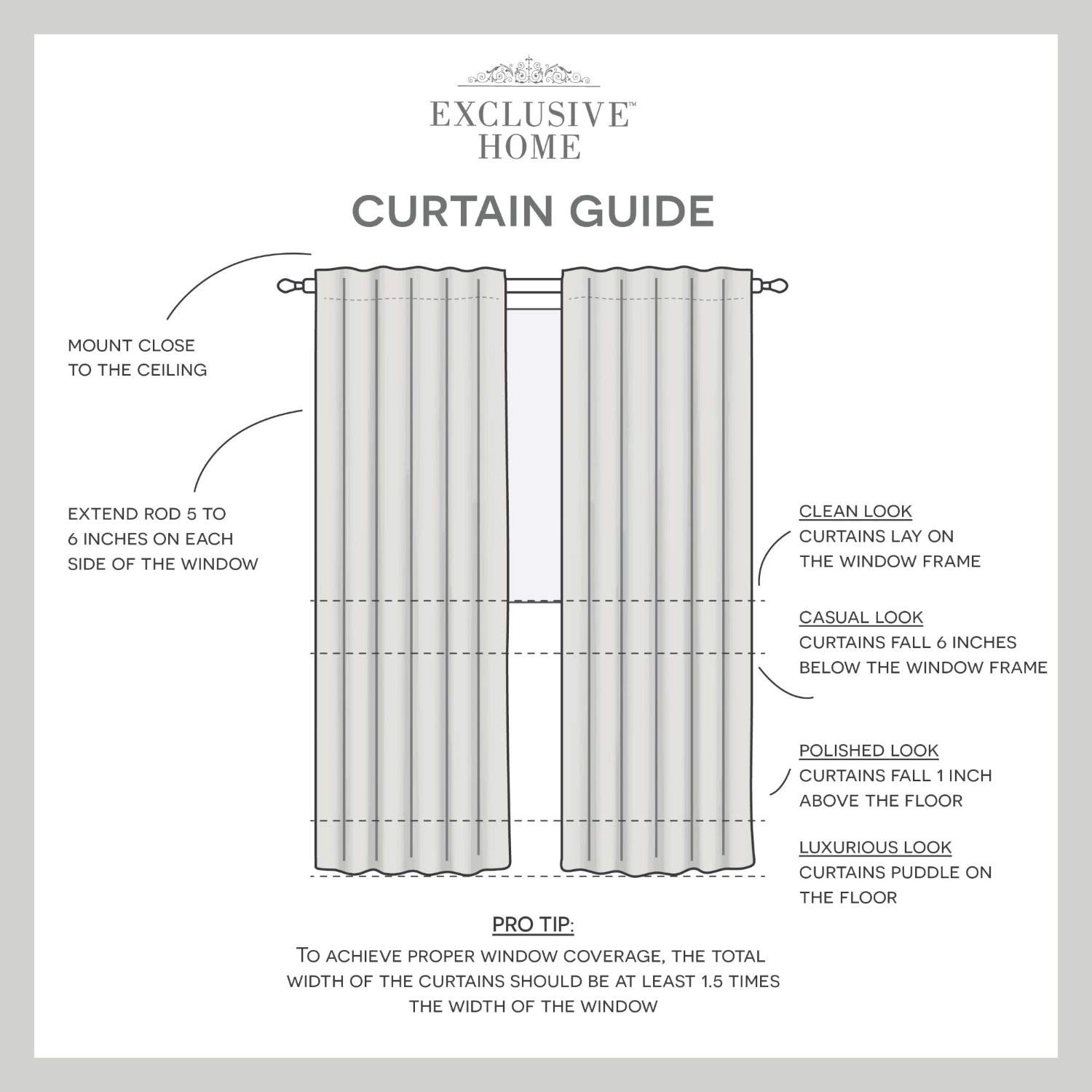 Exclusive Home Curtains EH8462-02-2-84H Crescendo Lined Blackout Hidden Tab Top Curtain Panel Pair, 52x84, Champagne