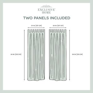 Exclusive Home Cabana Solid Indoor/Outdoor Light Filtering Hook-and-Loop Tab Top Curtain Panel Pair, 54"x84", Winter White