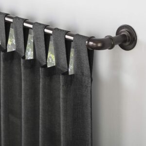 No. 918 Trevor Heathered Texture Semi-Sheer Tab Top Curtain Panel Pair, 40" x 84", Coal