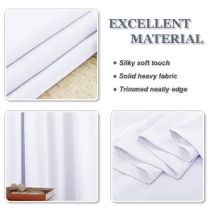 PONY DANCE Short Window Curtains 36 - Kitchen Tiers Valances Light Filter Rod Pocket Back Tab Drapes Blinds Match with Panels, 42 W x 36 in L, Pure White, 2 Pieces