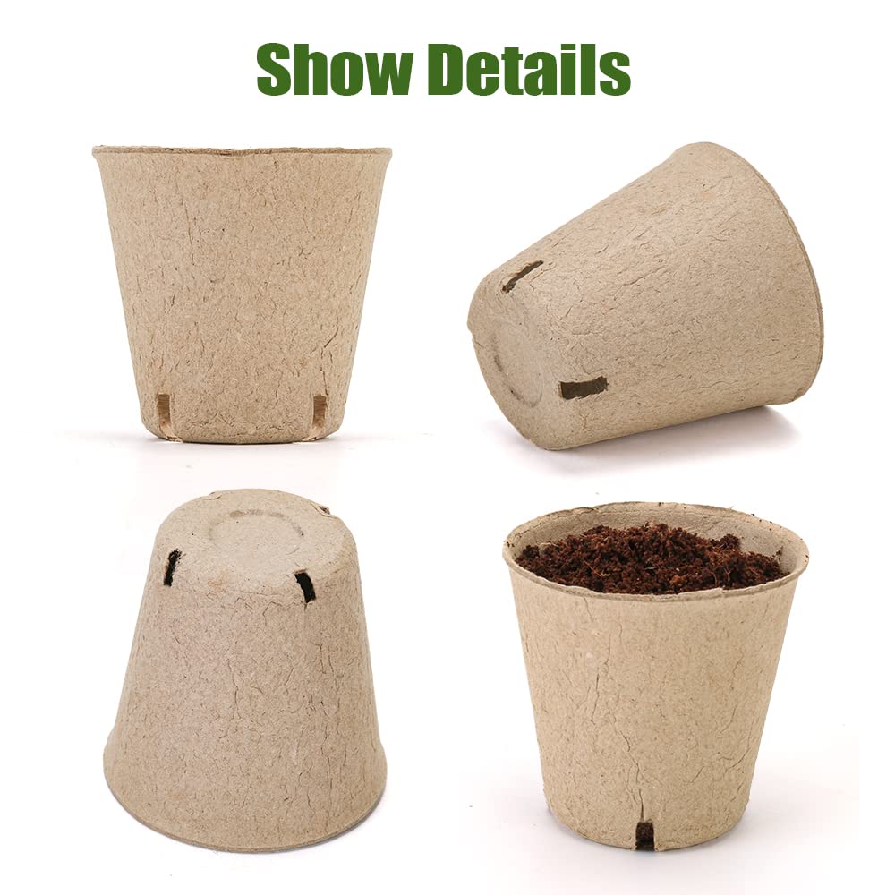 YESIACE Peat Pots, 126 Packs 3.15 Inch Seed Starting Pots with Drainage Holes Round Nursery Pot, Biodegradable Round Plant Seed Starter Peat Pots Germination Seedling Trays