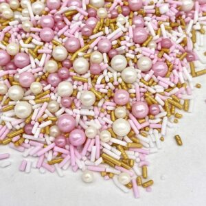 Manvscakes | Rose and gold sprinkles | Cake sprinkles | Pastel pink sprinkle | Baking sprinkles | Cupcake sprinkles